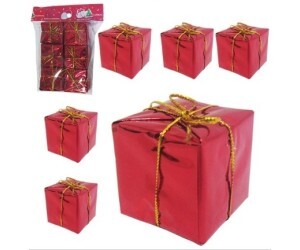 NATAL ENFEITE CAIXINHA PRESENTE VERMELHO C/6 UNIDADES