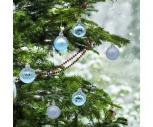 NATAL BOLAS LISA - MATE - GLITTER AZUL CLARO 10CM C/8 UNIDADES