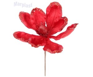 NATAL PICK NATALINOS C/ GLITTER FLOR VERMELHA 19CM