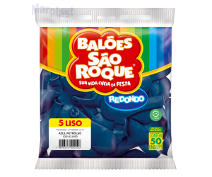 BALÃO SÃO ROQUE - TAMANHO 5 - C/50 UNIDADES -  LISO AZUL PETROLEO