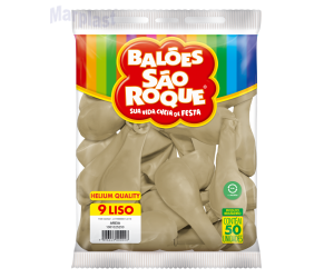 BALÃO SÃO ROQUE - TAMANHO 9 - C/50 UNIDADES - LISO AREIA