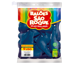 BALÃO SÃO ROQUE - TAMANHO 9 - C/50 UNIDADES -  LISO AZUL PETROLEO