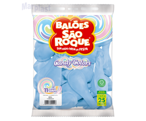 BALÃO SÃO ROQUE  TAMANHO 11  C/25 UNIDADES  CANDY COLORS AZUL