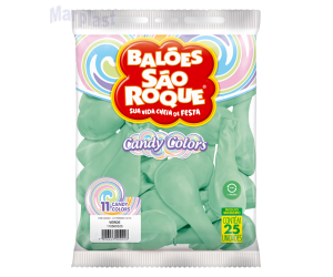 BALÃO SÃO ROQUE  TAMANHO 11  C/25 UNIDADES CANDY COLORS VERDE