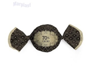 EMBALAGEM PARA TRUFA 14,5X15,5 GOSTOSURA 70% CACAU C/100 UNIDADES