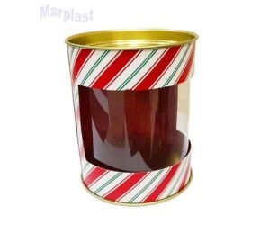 NATAL LATA PANETONE 100G C/VISOR LISTRAS 11X9,1CM