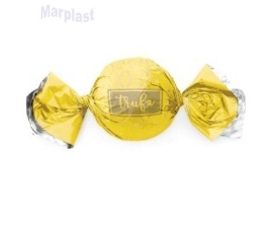 EMBALAGEM PARA TRUFA 14,5X15,5 STAR AMARELO C/100 UNIDADES