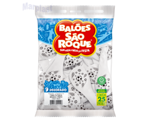 BALÃO SÃO ROQUE 9 C/25 UNIDADES - BOLA DE FUTEBOL