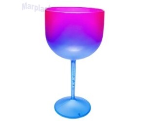 TAÇA GIN DEGRADÊ AZUL E PINK NEON