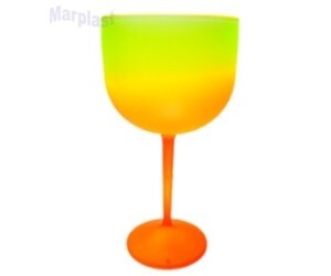 TAÇA GIN DEGRADÊ LARANJA E AMARELO NEON