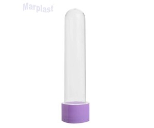 TUBO GRANDE 13CM C/TAMPA PLASTICA LÍLAS C/10 UNIDADES
