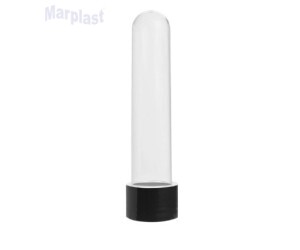 TUBO GRANDE 13CM C/TAMPA PLASTICA PRETO C/10 UNIDADES
