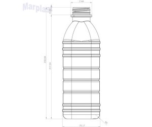 GARRAFA PLASTICA C/TAMPA 1000ML FARDO C/100