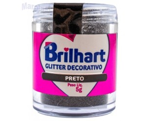 GLITTER P/ DECORAÇÃO PRETO 5G BRILHART
