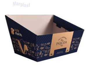 PÁSCOA CESTA M 17X12,5X8CM LINE BLUE