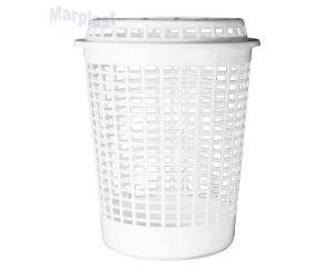 CESTO TELADO 60 LITROS BRANCO C/ TAMPA - 0050 JAGUAR