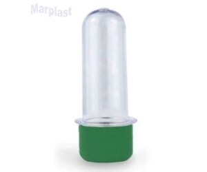 TUBO PEQUENO 8CM C/TAMPA PLASTICA VERDE BANDEIRA 10 UNIDADES