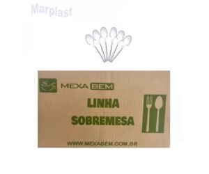 COLHER SOBREMESA CRISTAL CAIXA C/1.000 UNIDADES MEXABEM
