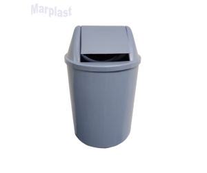 CESTO PLASTICO 12 LITRO CINZA EB9C C/TAMPA VAI-VEM